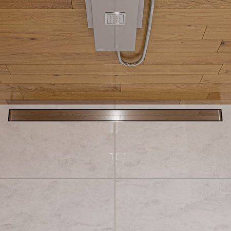 Alfi Brand 47" Polished Stainless Steel Linear Shower Drain with Solid Cover ABLD47B-PSS